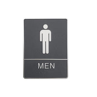 Futech - Panneau de toilette homme avec braille - Gris - Paquet de 2-6 po L x 8 po H x 1-1/4 po P