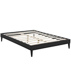 Modway - Tessie Vinyle Cadre de lit complet avec pieds carrés effilés, Noir-Cadre en bois massif