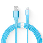 LOGiiX - Vibrance Braid 1,2 M USB-A vers Lightning - Turquoise-Câble USB-A vers Lightning de 1,2 m (*3,94 pi) pour charger et synchroniser les appareils Lightning.