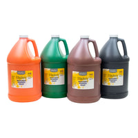 Handy Art - Peinture tempera lavable Petits Maîtres – Kit de 4 gallons – Orange, vert, marron, noir-Bonne qualité et choix économique pour l'artiste débutant