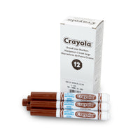Crayola - Marqueurs lavables couleurs brune - Paquet de 12-Ajoutez des couleurs vives et vibrantes à vos dessins, projets scolaires et autres projets créatifs