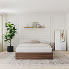 Nexera - Lit Queen 3 tiroirs, Noyer-Comprend un système de lattes pour le support du matelas, il ne nécessite donc pas de sommier, le choix économique idéal 