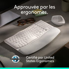 Logitech - Wave Keys clavier ergonomique sans fil, repose-poignets rembourré - Blanc-Certification Ergo: le clavier ergonomique Wave Keys a été conçu et testé selon les critères définis par les plus grands ergonomes et a été approuvé par United States Ergonomics