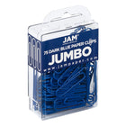 JAM Paper - Trombones géants colourés - grands trombones de 5 cm - bleu foncé - paquet de 75-Taille : 2 pouces (grand/jumbo) | Gardez vos piles de papier organisées avec des trombones de couleur