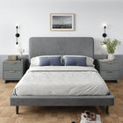 Manhattan Comfort - Table de nuit moderne Granville 18,11" à 2 tiroirs - Gris clair - Lot de 2-Comprend 2 tiroirs à extension totale avec tiroir supérieur conçu avec des lignes nervurées verticales en bois massif