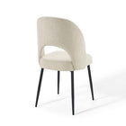 Modway - Rouse Tissu rembourré Fauteuil d’appoint de salle à manger - Noir beige-Capacité de poids de la chaise : 331 lb