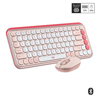 Logitech - Pop Icon ensemble clavier et souris Bluetooth - Rose-Lancez-vous avec POP: démarquez-vous avec cet ensemble clavier et souris Bluetooth élégant au design audacieux, compact et doté de touches et boutons d’action personnalisables pour vous permettre de maîtriser votre espace
