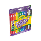 Crayola - Crayons de couleur mécaniques Clicks - Paquet de 12-CRAYONS DE COULEUR POUR ADOLESCENTS : Des couleurs riches et vives donnent vie à vos œuvres d'art. Ajoutez une touche de couleur à vos dessins, vos notes ou tout autre projet