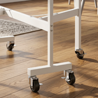 HOMCOM - Table à manger pliante à abattant sur roulettes verrouillables 47,2 po pour 2-4 personnes - blanc-Matériau : Panneau de particules, acier 