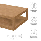 Modway - Carlsbad Bois de teck Terrasse extérieure Table basse - Naturel-Bois de teck de qualité A