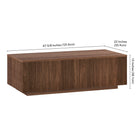 Hudson&Canal - Table basse rectangulaire Reyes 48" L - Noyer satiné-Dimensions du produit : 22" L x 47,5" l x 15" H