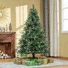 HOMCOM - Arbre de Pin Enneigé Artificiel 6 Pieds Décoration Noël avec Pommes de Pin-Plastique réaliste 679 branches, les embouts extérieurs utilisent notre technologie unique de moulage par injection pour créer un aspect plus réaliste, certains embouts sont en forme de pin 