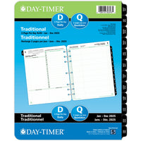 Day-Timer - Recharge datee 2025 2 pages/jour folio - 11 po H x 8 1/2 po l - bilingue-Format des pages : 11 po H x 8 1/2 po l