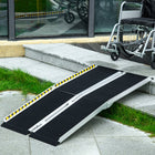 HOMCOM - Rampe d'accès pliable pour fauteuil roulant 5 pi, seuil antidérapant pour scooter, noir-Déflecteurs, autocollants brillants pour éviter les chutes, transition inclinée des extrémités supérieure et inférieure pour un ajustement serré 