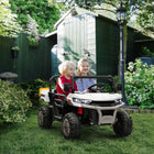 Aosom - voiture électrique pour enfants 2 places 12v 7ah utv - blanc-Fonction d’alarme de faible puissance, batterie de meilleure qualité 