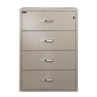 Gardex – Classeur latéral à 4 tiroirs, résistant au feu, 55 haut. x 38 3/4 larg. x 23 1/2 prof. (po) (GXGL-404-BE)-Classeur latéral à 4 tiroirs, résistant au feu, certifié UL, 38 3/4 po de largeur, format légal ou lettre