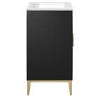 Modway - Beau 24" Vanité de salle de bain avec lavabo - Blanc Noir-Découpe de plomberie