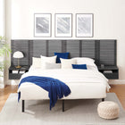 Modway - Render Fixation murale Tête de lit King et tables de chevet modernes - Fusain-Stratifié lisse à grain de bois