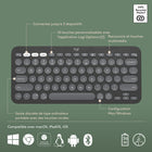 Logitech - Pebble Keys 2 K380s clavier sans fil Bluetooth multidispositif, raccourcis personnalisables, fin et portable - Graphite-Optez pour la durée: ce clavier sans fil offre des heures d'utilisation, avec 3 ans d'autonomie, mise en veille automatique et 50% d’autonomie en plus pour rester serein, piles incluses
