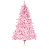 HOMCOM - Sapin de Noël artificiel 1 - 5 m avec ouverture automatique - rose-La couleur rose crée une atmosphère douce pour les dames 