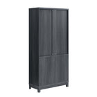 Manhattan Comfort - Jodie 31 po Bibliothèque Mid-Century Moderne - Gris Charbon - Lot de 3-Pieds surélevés en bois manufacturé pour la mode et la durabilité