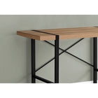 Monarch Specialties - 7657 Bureau 48 po L - Faux Bois Pale/Metal Noir-La barre métallique en forme de X à l'arrière du bureau offre un soutien et ajoute une touche décorative