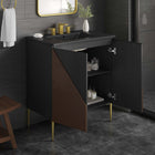 Modway - Alchemist 30" Vanette de salle de bain - Noir noir-Trous centraux de 8"