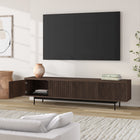 Hudson&Canal - Meuble TV Whitman pour téléviseurs jusqu'à 85 pouces - Alder Brown-Dimensions du produit : 15,5" L x 78,5" l x 20" H