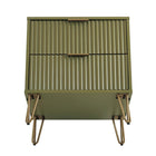 Manhattan Comfort - DUMBO 20,07" Table de nuit moderne 2 tiroirs - Vert olive - Lot de 2-10