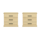 Manhattan Comfort - Table de nuit traditionnelle Clifford à 3 tiroirs - Chêne naturel-Design compact et fonctionnel : idéal pour les chambres, les chambres d'amis ou les petits espaces