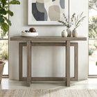 Hudson&Canal - Console Breslow 44" L - Chêne gris vieilli-Fini en chêne gris vieilli aspect bois