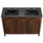 Modway - Appia Double évier 48" Vanette de salle de bain - Noir noyer-Assemblée requise