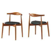 Modway - Stalwart Fauteuils d’accompagnement à manger Ensemble de 2 - Noir noyer foncé-Chaise à manger latérale moderne