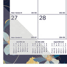 Blueline - 2025-2026 18-mois sous-main académique mensuel - 22 po x 17 po - Blossom - Bilingue-Calendrier de référence annuel sur chaque page