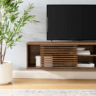 Modway - Render Fixation murale de 60 po Meuble téléviseur multimédia, Noyer-Meuble TV moderne pour téléviseurs jusqu’à 65 po