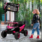 Qaba - UTV électrique 12V à batterie avec démarrage progressif - rose-Fonction de démarrage progressif et ceinture de sécurité pour éviter les secousses soudaines et garantir une conduite plus sûre 