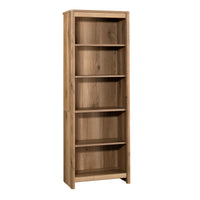 Sauder - Bibliothèque Dover Edge à 5 étagères - Chêne-Rangement multi-pièces: cette bibliothèque fonctionnelle peut répondre à vos besoins de rangement dans différentes pièces : salon, bureau, cuisine, atelier ou salle de bain