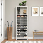 Prepac - Cabinet d'entrée Rustic Ridge 26 po avec rangement et affichage pour chaussures - Blanc vieilli-Matériau durable pour une utilisation à long terme: L'armoire haute est construite à partir de bois composites stratifiés non toxiques (conformes CARB 2) avec un support robuste en panneaux de fibres de densité moyenne pour une résistance accrue - l'armoire murale est facile à nettoyer et respectueuse de l'environnement