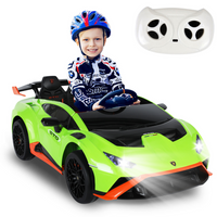 Gyrocopters - Voiture électrique pour enfants sous licence Lamborghini - Double moteur 12 V - Avec musique et télécommande - Vert-Conçu pour répondre à des normes de sécurité internationales rigoureuses — incluant les certifications ASTM, SOR, CTC, CPC, EN 55014, CPSIA, EN71 et ISED — garantissant des performances fiables et une conception sûre pour les enfants