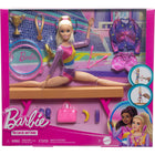 Mattel - Coffret de jeu de gymnastique Barbie (Refresh)-Présentez une chorégraphie au sol endiablée avec la paire de cerceaux ou de bâtons  ils sont munis de poignées pour que les mains de la poupée puissent vraiment les tenir!