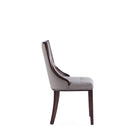 Manhattan Comfort - Lot de 2 chaises de salle à manger traditionnelles Fifth Avenue 47 cm, revêtement similicuir gris-Capacité de poids : 136 kg Hauteur d’assise : 47 cm