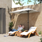 Outsunny - Parasol de patio demi-lune avec 5 baleines - 8 pi - blanc crème-Force et durabilité supérieures grâce à une structure en métal avec revêtement en poudre