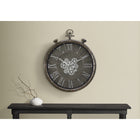 Monarch Specialties - Horloge - 24 po Rond - Mécanisme D'Engrenage - Horloge Murale - Gris - Transitionnel-L'heure est précise grâce à un mouvement à quartz silencieux, idéal pour les espaces calmes qui ont besoin d'une touche décorative