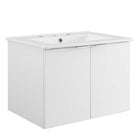 Modway - Maybelle 24" Vanité de salle de bain murale - Blanc blanc-Assemblée requise