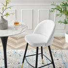 Modway - Cordial Tissu Tabourets de bar - Blanc - Ensemble de 2-Capsules de pied non marquées