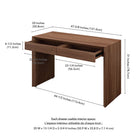 Hudson&Canal - Bureau rectangulaire Pembroke - 48 po l - Noyer satiné-Caractéristiques assemblage facile