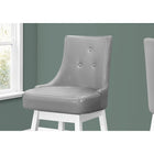 Monarch Specialties - 1243 Tabouret De Bar - Lot de 2/  Pivotant/ Simili-Cuir Gris - Paquet de 2-3