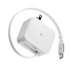 LBT - Chargeur mural Ultra Fast 45W PD avec câble rétractable-Charge ultra rapide 45 W