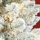 HOMCOM - Arbre de Noël artificiel floqué enneigé de 7 pieds avec lumières-Installation rapide grâce à la conception des sections  