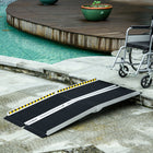 HOMCOM - Rampe d'accès pliable pour fauteuil roulant 5 pi, seuil antidérapant pour scooter, noir-Cadre en aluminium avec traitement d’oxydation et soudure de renforcement, durable 